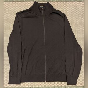 Paul Smith 100% Merino Wool Full Zip Cardigan Sweater Brown Men's Size XL